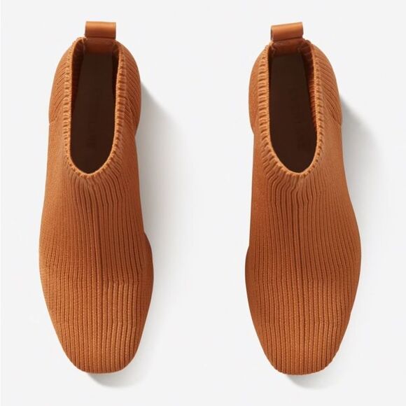 Everlane The Glove Boot Toffee Rib Knit Ankle Sock ReKnit Block Heel Sz 5.5 New - Picture 4 of 17